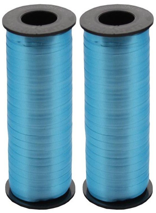 عبوة من قطعتين - شريط تجعيد الشعر بيرويك سبليندوريت، عرض 3/16 بوصة، بكرات بطول 500 ياردة، لون فيروزي